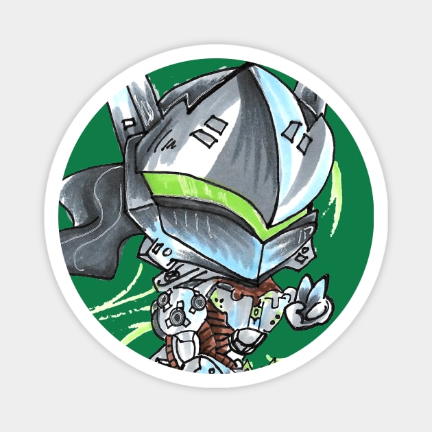 genji overwatch chibi Magnet by Geeky Gimmicks